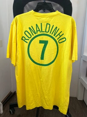 BRAZIL 2002 - 2003 #7 RONALDINHO COTTON SOCCER JERSEY FOOTBALL SHIRT NIKE sz XL - Image 1 of 4