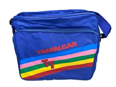Vintage 1980s Trafalgar Tours Nylon Rainbow Bag Blue Eighties 80's 90's TT - Image 1 of 4