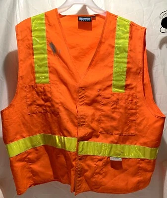 ERB Safety Products Men's 8 Pocket Reflective Vest Ansi Class 2 Orange ~ Size XL - Image 1 of 3
