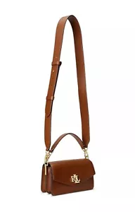 RALPH LAUREN Small Leather Tayler Convertible Crossbody Bag Lauren Tan $295 - Picture 1 of 5