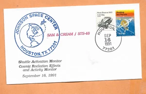 SHUTTLE DISCOVERY STS-48 SAM & CREAM SEP 15,1991 HOU SPACE COVER - Picture 1 of 1