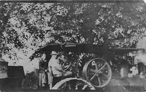 F42/ Occupational RPPC Postcard c1910 Steam Tractor Farmers 9 - Picture 1 of 4
