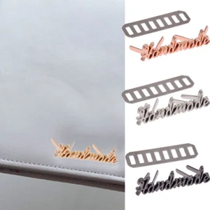 10Pcs Rectangle Metal Handmade Garment Labels Tags DIY Clothing Bag Sewing Craft - Picture 1 of 13