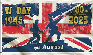 VJ DAY 80th Anniversary Flag Banner Decorations Normandie Landing 5ft 3ft - Picture 1 of 1