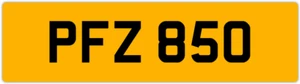 PFZ 850 P 3x3 DATELESS PRIVATE NUMBER PLATE PAM PAUL PETE PAT PHIL PAMELA PEG PS - Picture 1 of 1