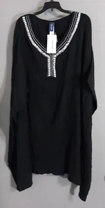 New-WOMAN'S SWIMSUITS FOR ALL BLACK KAFTAN SWIM SUIT COVER-UP.SZ 26/28 - Picture 1 of 9
