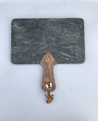 "Tablero rústico para servir queso de piedra jaspeada con mango 11x7""" Foto 1 de 4