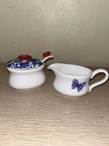 Grasslands Road New Cream And Sugar Set red, white & blue - Picture 1 of 7