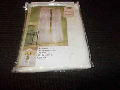 Tratamiento de ventanas Tánger - 59" W x 63" L cáscara de huevo un panel Foto 1 de 4