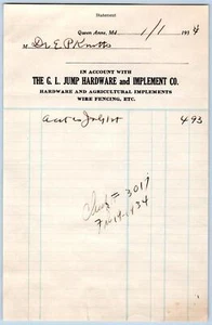 Cabezal de valla Queen Anne Maryland MD G L 1934 Jump Hardware Implement Co Wire Fencing - Imagen 1 de 2