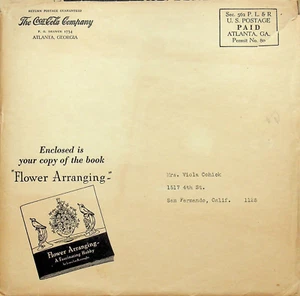 1940 COCA COLA FLOWER ARRANGING BY BURROUGHS IN ORIGINAL ENVELOPE - E17-C - Picture 1 of 16
