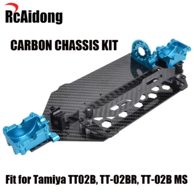 Carbon Fiber Chassis Kit for Tamiya TT02B TT-02BR TT-02B MS 1/10 RC Off-Road Car - Image 1 of 4