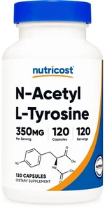 Nutricost N-Acetyl L-Tyrosine (NALT) 350mg, 120 Capsules - Gluten Free, Non-GMO - Picture 1 of 5