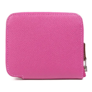 HERMES PHW Silk In Compact Wallet Epsom Leather L3 Rose Purple - Picture 1 of 17