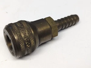 Used Hansen 1/2" Brass Valved Quick Connector Socket, 1/2" Hose Barb, 5800E - Picture 1 of 5