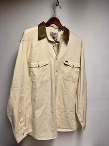 Coliseum Button-Up Leather Collard Long Sleeve Dress Shirt Size XL - Picture 1 of 12