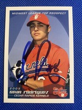 2005 Midwest League Top Prospect Sean Rodriguez Auto Signed Autograph Angels 