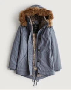 Hollister Faux Fur-Lined Cozy Parka size 6 (XS US size) Blue - Picture 1 of 3