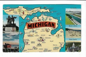 VTG Postcard Greetings from Michigan - Picture 1 of 2
