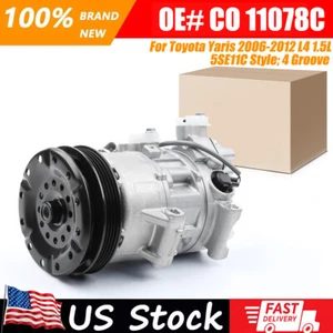 AC Compressor w/ Clutch w/ 5SE11C Compressor for Toyota Yaris 2006-2012 L4 1.5L - Picture 1 of 12