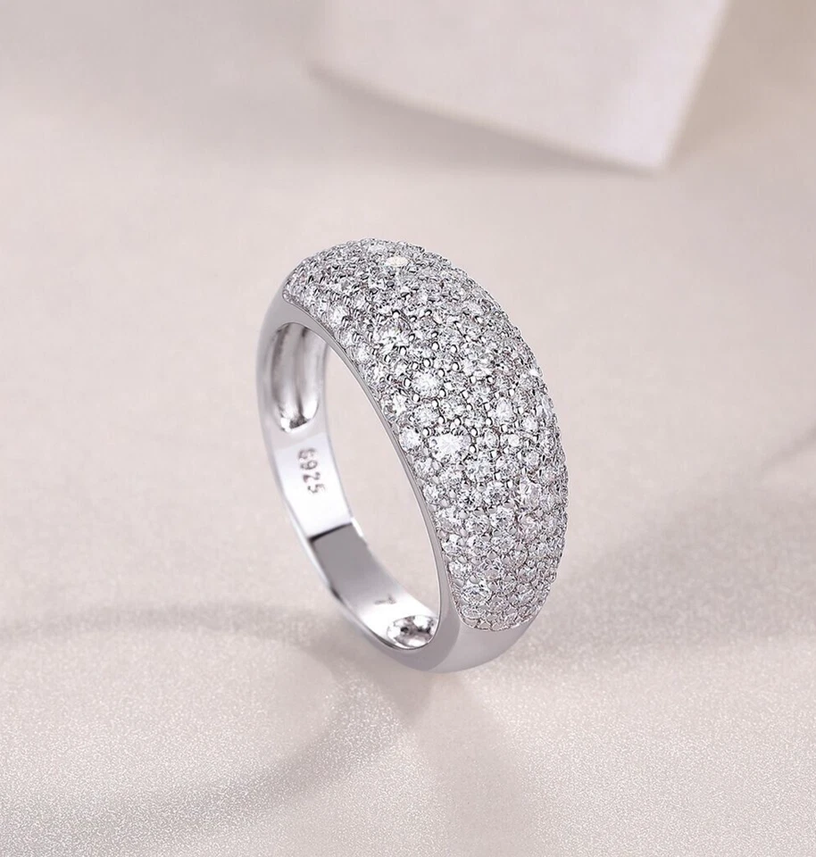 Anello in argento sterling multi cristallo da donna gioielli alla moda... - Immagine 1 di 4