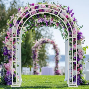 Heavy Duty Metal Garden Arch Rose Arbor for Climbing Plants Wedding Party Decor - Picture 1 of 15