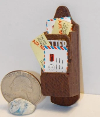 Dollhouse Miniature Mail Letter Holder 1:12 one inch Scale D72 Dollys Gallery - Image 1 of 2