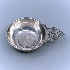 Tastevin de plata de ley Tane con peso mexicano .720 moneda de plata sin monograma - Imagen 1 de 9