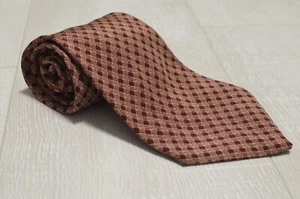 Christian Dior Monsieur Silk Tie Check Plaid Burgundy - Picture 1 of 6