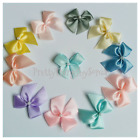 Mini Satin Ribbon Bows with Pearl-Pastels-Pack of 10/30/50-Handmade Bows