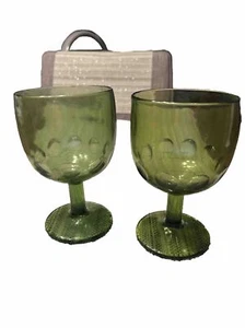 Set Or 2 Indian Glass Thumbprint Goblet Wine Glass - Picture 1 of 5