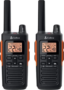NEW Cobra RX680 Waterproof Walkie Talkies 2-Pack Black and Orange - Zdjęcie 1 z 3