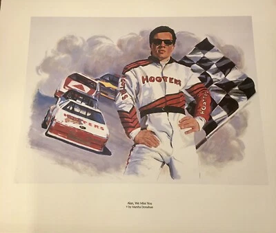 Lote De Dos Nascar Alan Kulwicki 92 Copa Winston Campeón Impresión Artista Suspirado Salón de la fama Foto 1 de 2