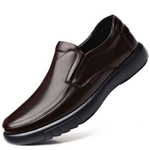 Men's Genuine Leather shoes Rubber Loafers Man Leather Shoes - Picture 1 of 26