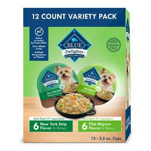 Blue Buffalo Delights Small Breed Wet Dog Food Variety Pack No Corn Wheat or Soy - Picture 1 of 10