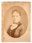 BUFFALO NY 1880s Antique Victorian WOMAN Oval Masked Cabinet Card by W. BAKER