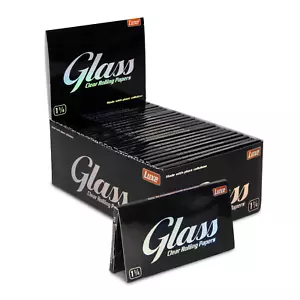 Glass 1 1/4 Clear Rolling Papers Cellulose - 24 Pack - Picture 1 of 4