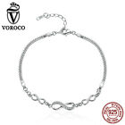 Voroco Endless Elegance S925 Sterling Silver Bracelets For Womens Jewelry Gift