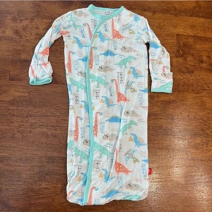 Magnetic me teal orange gray dinosaur gown size newborn-3 months - Picture 1 of 4