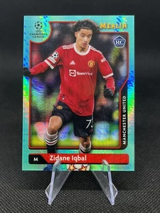 2021-22 Topps Merlin Chrome UEFA ZIDANE IQBAL Aqua Prizm Refractor Rookie RC - Imagen 1 de 2