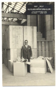 RPPC - ILLFELDER IMPORTING Nat Ross Scouting Items in JAPAN 1937 JEWISH Interest - Picture 1 of 2