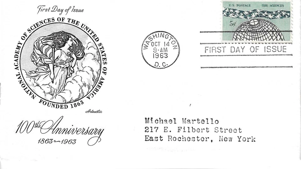 Artmaster First Day Cover National Academy of Sciences 100th Anniversary10/14/63 - Image 1 of 1