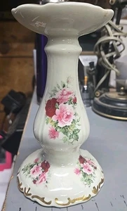 Formalidades de Baum Bros ~ Candelabro alto cónico ~ Diseño floral/rosas - Dorado... - Imagen 1 de 3