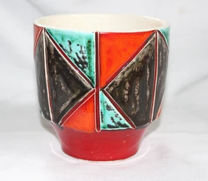 Vintage MCM Multicolor diamonds Poole Pottery Indoor/Outdoor Pottery Planter - Picture 1 of 8