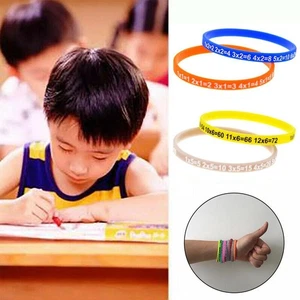 12Pcs/Set Multiplication Tables Silicone Bracelet Learn C3H1 Nice Math R1P7 - Picture 1 of 11