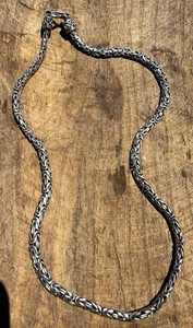 Vintage Heavy 53.73 Grams Sterling Silver Byzantine Necklace 19” - Picture 1 of 24