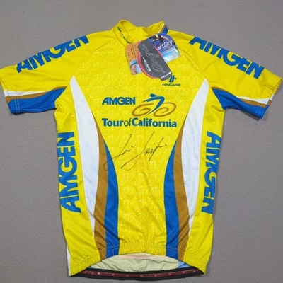 Camiseta de ciclismo Hincapie Amgen Tour of California firmada por Levi Leipheimer Med Foto 1 de 4