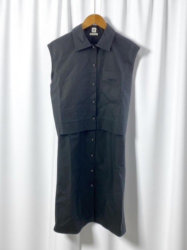 HERMÈS Abito smanicato HERMES 23SS cotone taglia 40 nero tinta unita #EF BZA