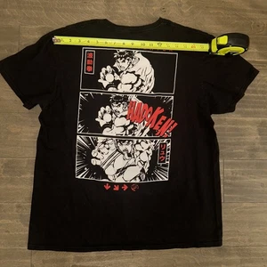Street Fighter Hadoken T Shirt Uomo Grande Nera Stampa Grafica Manica Corta Med - Foto 1 di 4