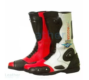 MV Agusta Motorcycle Racing Boots Leather Sport Motorbike Protective Biker Gear - Picture 1 of 2